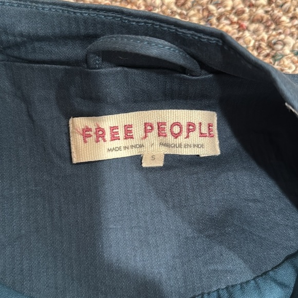 Free People Ruffles Romance Jacket In Teal Jewel NWOT size Small - Picture 9 of 10